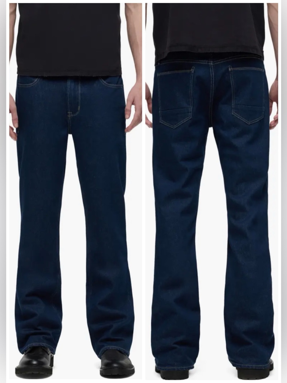 New Hudson Walker Kick Flare Eclipse Jeans Dark Wash Big Tall Sz 42